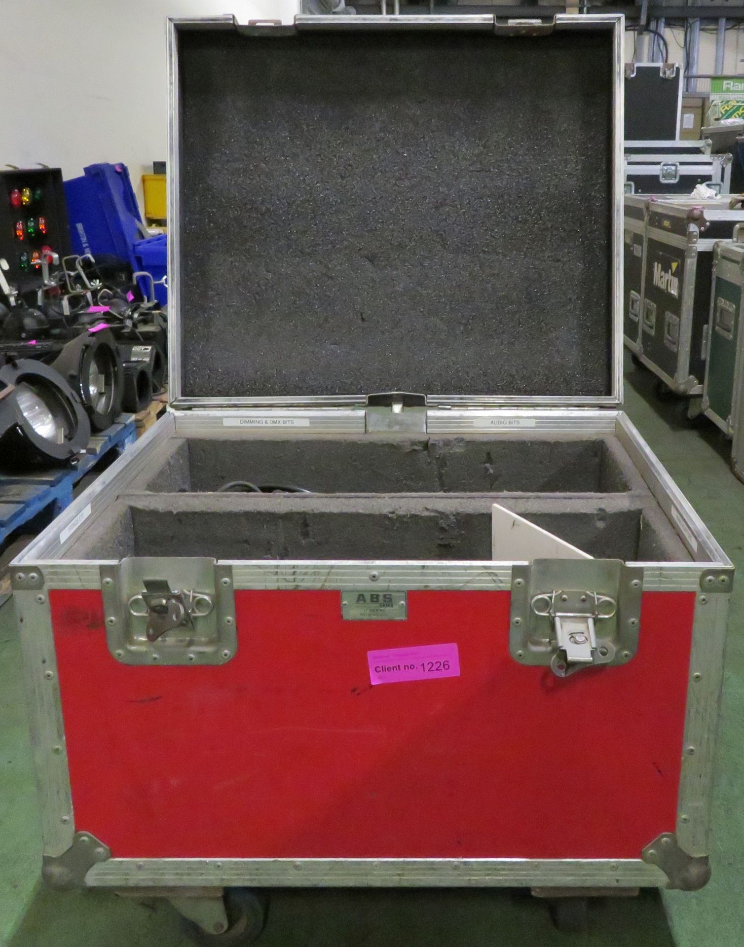 Various Electrical Components in ABS Flight Case On Wheels L700xW600xH460mm.