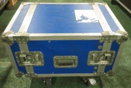 Small Blue Flight Case on Wheels L530xH480xW620mm.