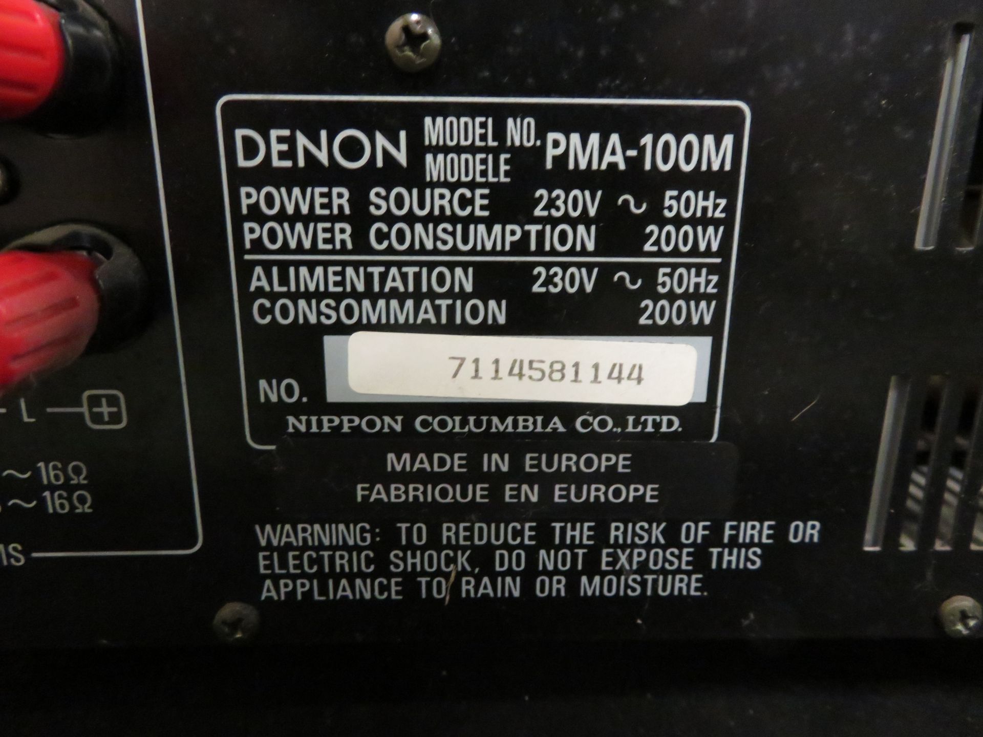 Denon PMA-100M Amplifier with Remotes. - Image 5 of 5