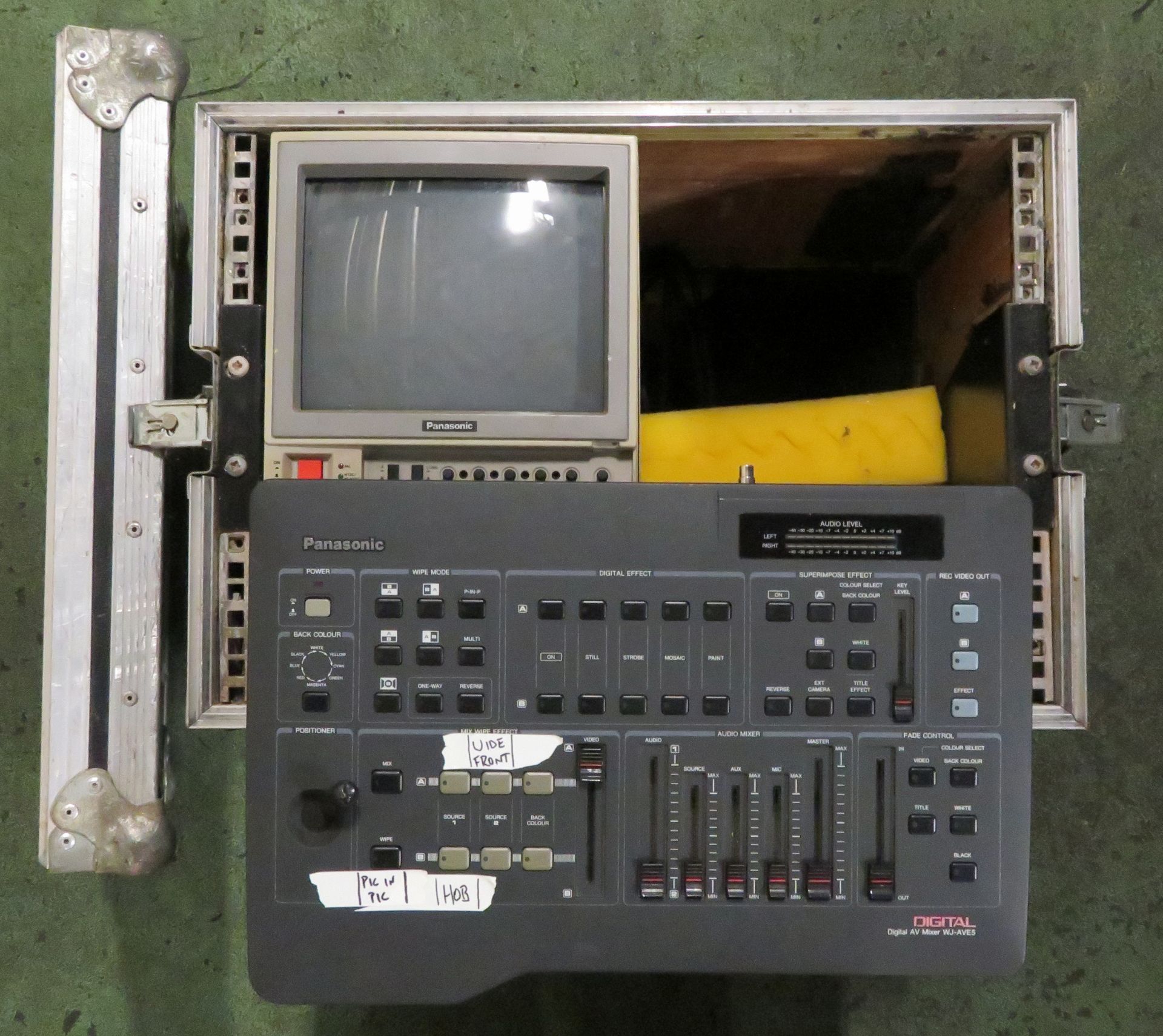 Yamaha Analogue Vision Mixer & Panasonic CRT Monitor in Flight case, Case size L520xW370xH