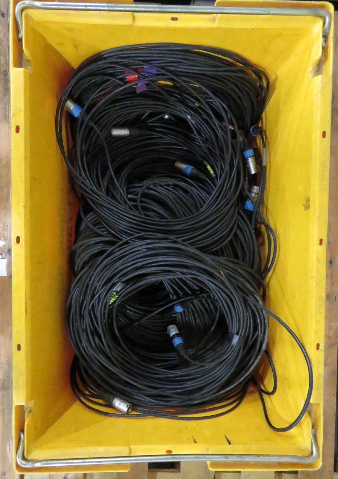 Yellow Crate Containing Assorted XLR Data Cables. - Image 2 of 3