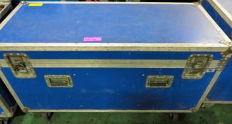 Large Blue Three Compartment Flight Case on Wheels L1260xW560xH700mm,