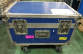 Blue Two Section Flight Case On Wheels L700xW510xH530mm.