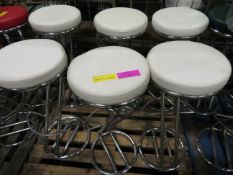 6x White Zeus Stools with 24 Spare Tops.