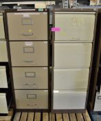 2x 4 Drawer Combination Lock Filing Cabinet L 470 x W 620 x H 1320mm