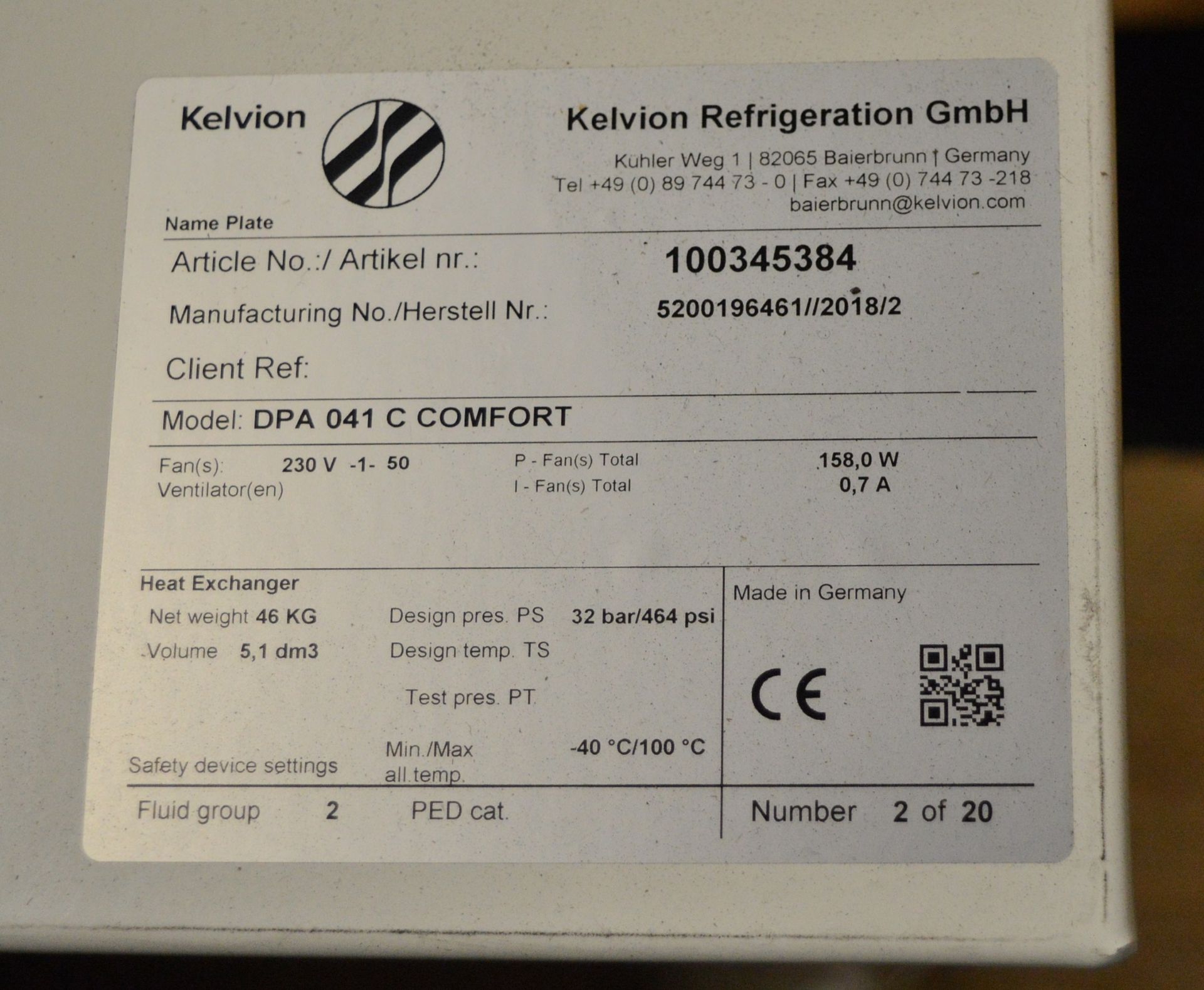 Kelvon DPA 041C Comfort refridgeration panel - Image 4 of 4