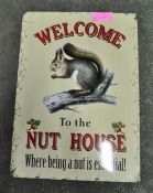 Nut house tin sign