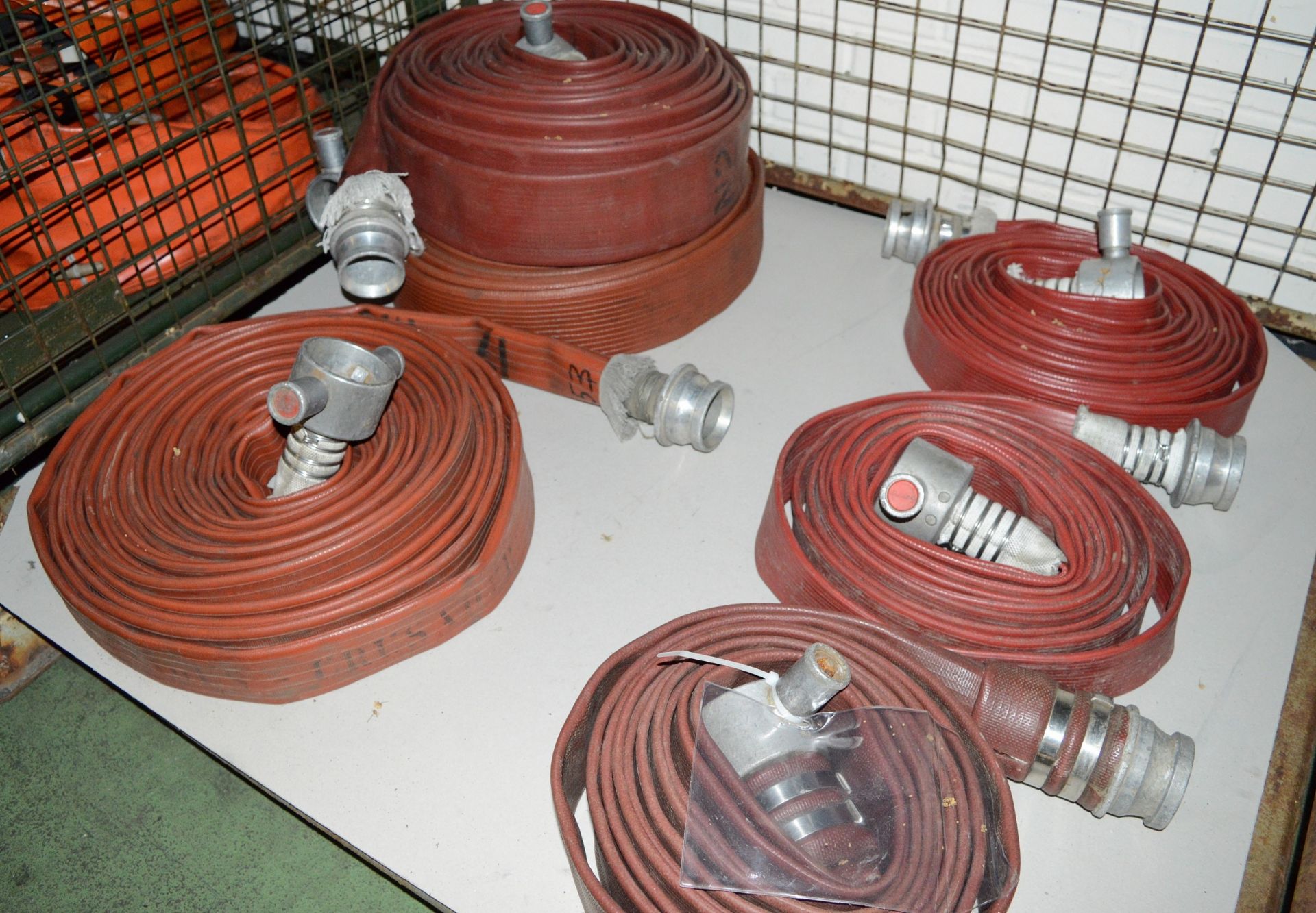 6x Various Flat Fire Hose 70mm End - Image 2 of 2