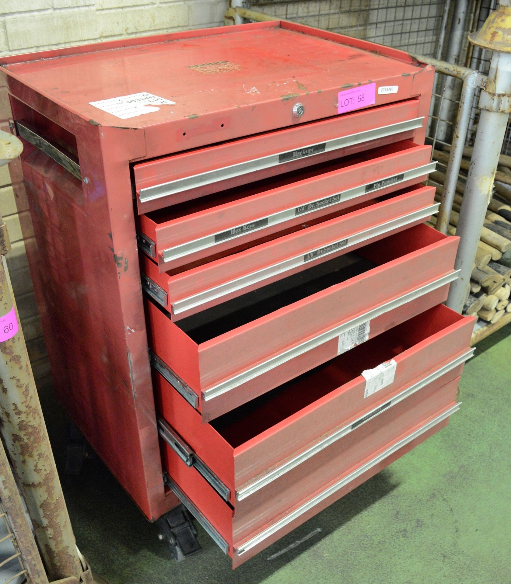Empty Tool Chest Red 6 Drew L700xW470xH950mm - Image 2 of 3