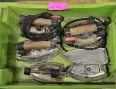 5x Industrial steam irons - AS SPARE or REPAIRS