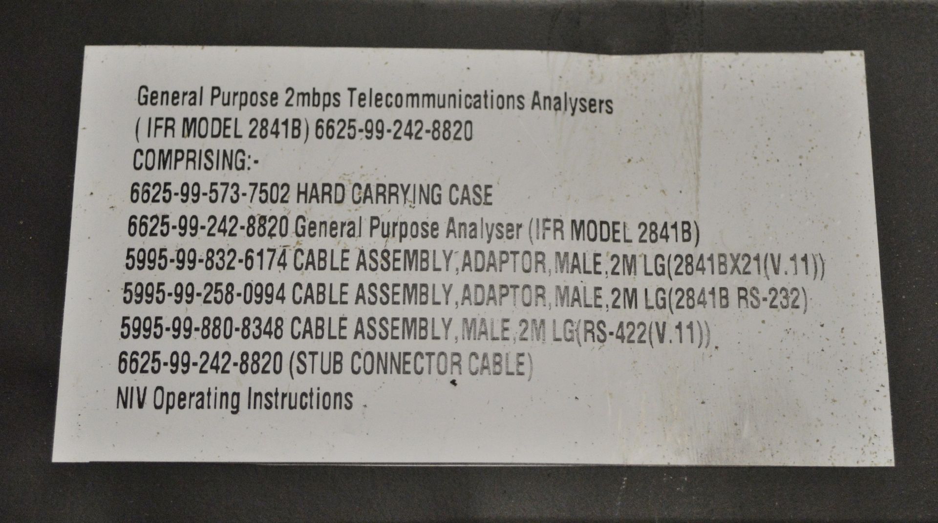 IFR 2841B Digital Communications Analyzer Unit + Case - Image 3 of 3