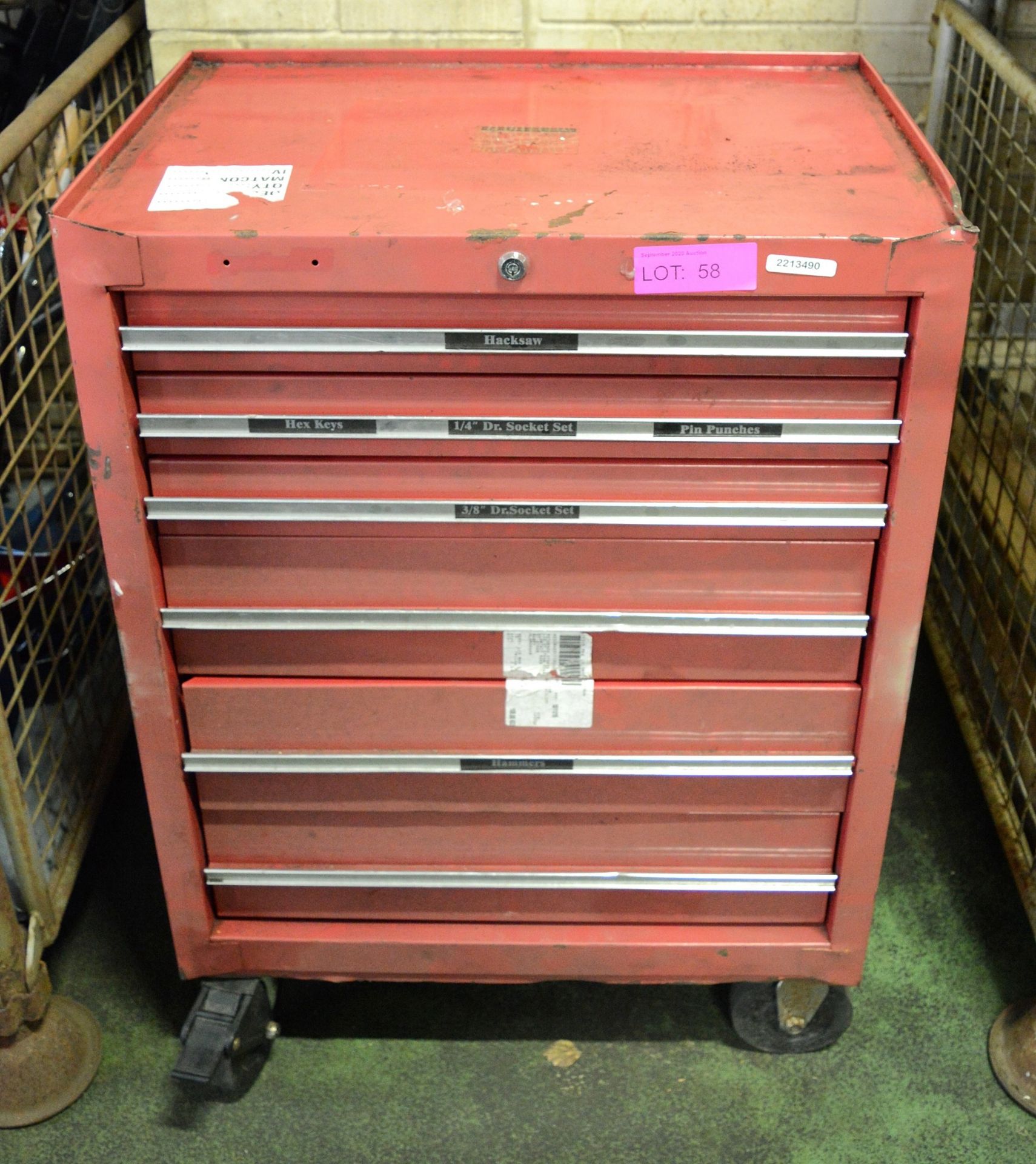 Empty Tool Chest Red 6 Drew L700xW470xH950mm