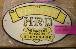 The Vincent HRD cast sign