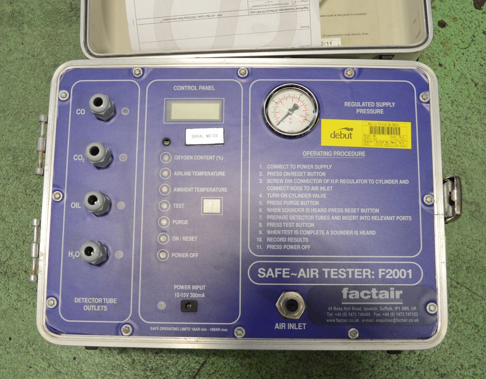 Factair F2001 Safe Air Tester - Image 2 of 2