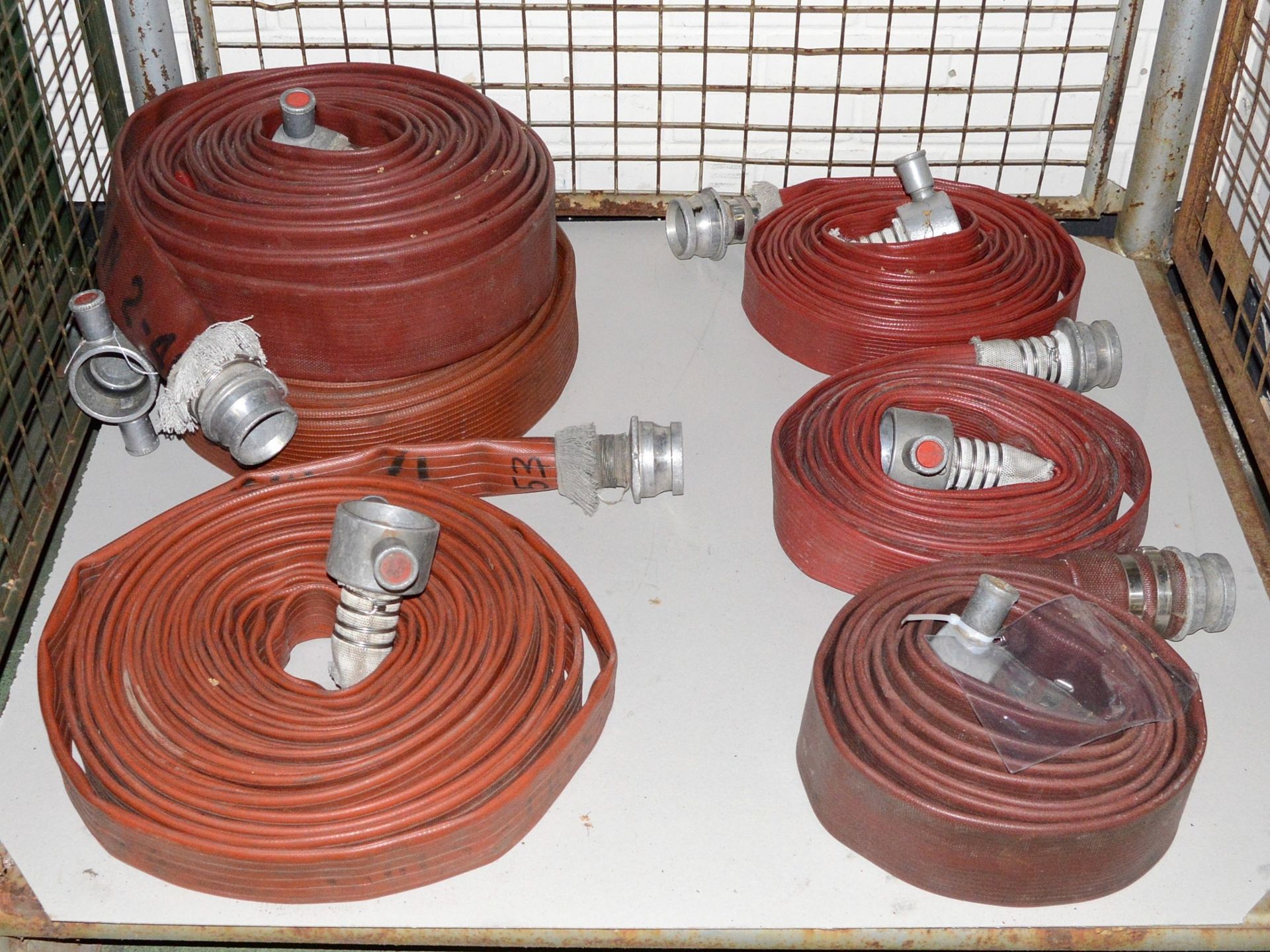 6x Various Flat Fire Hose 70mm End