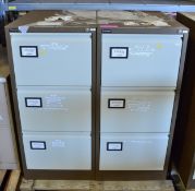 2x 3 Drawer Filing Cabinet L X 470 W x 620 H X 1020 mm