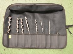 Small Auger Bit Set With Roll Pouch