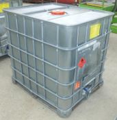 1x Schutz SX EX metal clad and frame IBC 1000LTR plastic container. Clean internals. Previ