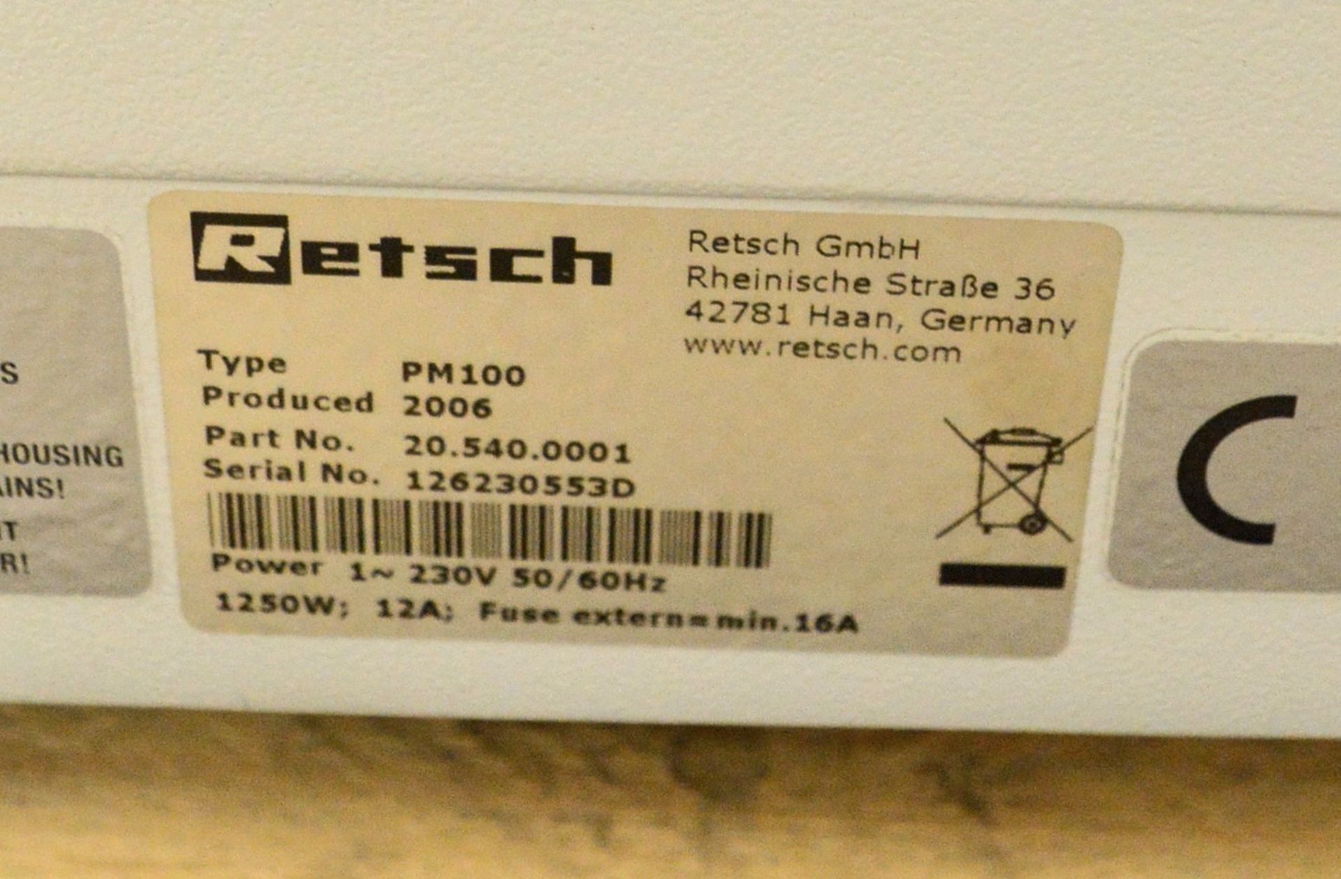 Retsch PM100 Fine Grinding Unit - Image 3 of 4