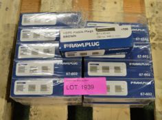 Rawlplugs HDPE plastic plugs brown 7x40mm - 100 per box - 20 boxes