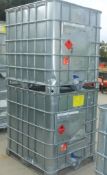 2x Schutz SX EX metal clad and frame IBC 1000LTR plastic containers. Clean internals. Prev