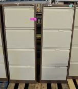 2x 4 Drawer Combination Lock Filing Cabinet L 470 x W 620 x H 1320mm