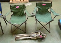 3x Camping Chairs with Drink Holders.