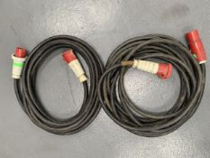 2 x 63A 3ph H07 5 Pin Cables (17m & 16m) (72)