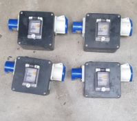 4 x 16amp inline rubber box 30mA RCDs