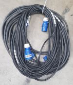 2 x 16amp 1 phase extension cables 20m