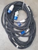 2 x 16amp 1 phase extension cables 20m