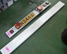 4ft Tow Bar Light Board & 1750mm Plastic Board.