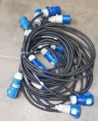 6 x 32amp 1 phase extension cables 5m