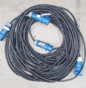 2 x 32amp 1 phase extension cables 25m