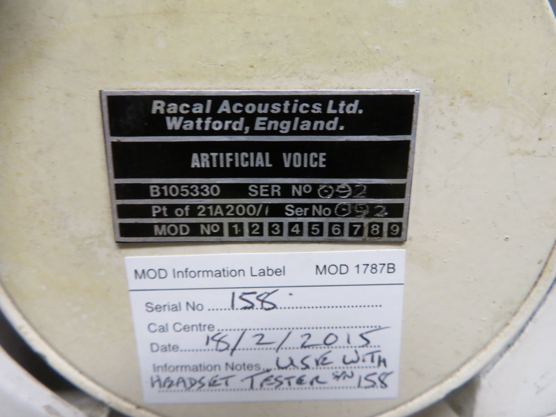 Racal Acoustics Ltd Comprehensive Headset Tester. - Image 2 of 4