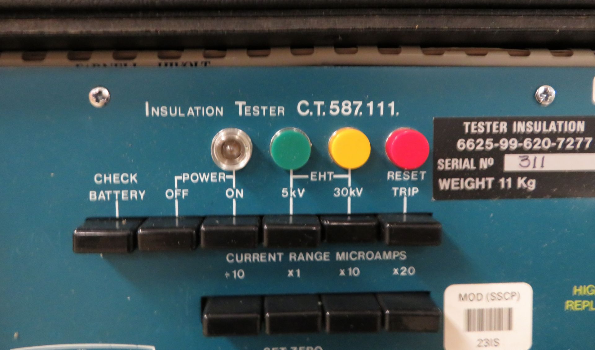 Wallis Hivolt Insulation Tester C.T.587.111. - Image 2 of 5