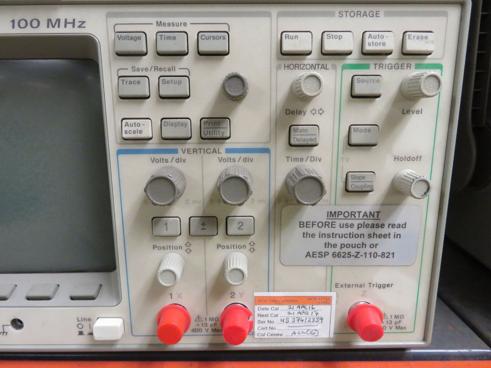 HP 54600B Oscilloscope 100Mhz. - Image 3 of 4