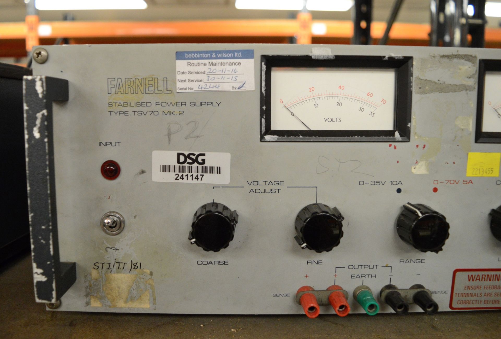 Farnell stabilised power supply type TSV70 MK.5 - Image 2 of 2