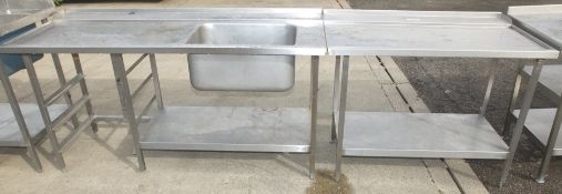 5ft Dishwasher run on table table with single sink, 3ft dishwasher run off table