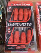 2x Dekton 9 piece soft grip go through screwdriver sets