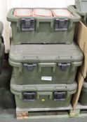 5x Cambro Plastic Food Containers - Green - L650 x W440 x H310mm