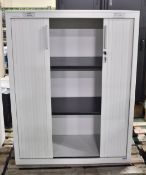 Sliding door cabinet with shelves - 1000 x 430 x 1310 mm