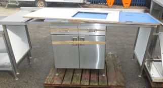 6ft stainless prep table with under cupboard