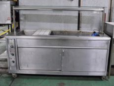 Stainless Steel Mobile Bain Marie and Hot Cupboard - Single Phase - L1950 x D740 x H1450mm