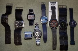 9 Assorted gents watches including Sekonda, redherring, Next GMT, WINNER