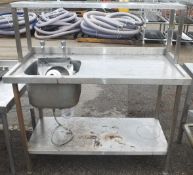 4ft sink unit single drainer with shelf and under shelf