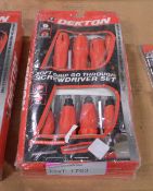 2x Dekton 9 piece soft grip go through screwdriver sets