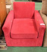 Fabric Armchair - red