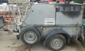 Karcher trailered pressure washer HDS 1000DE unit with tank & diesel engine - missing pump