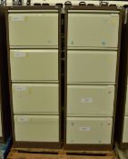2x Filing Cabinets 4 Drawer - L 470 x W 620 X H 1320mm